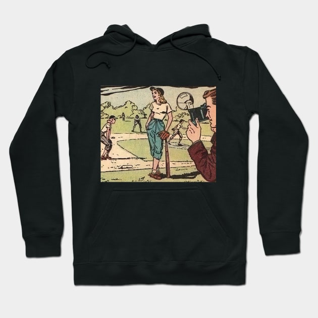 Baseball Woman Hoodie by Comic Dzyns